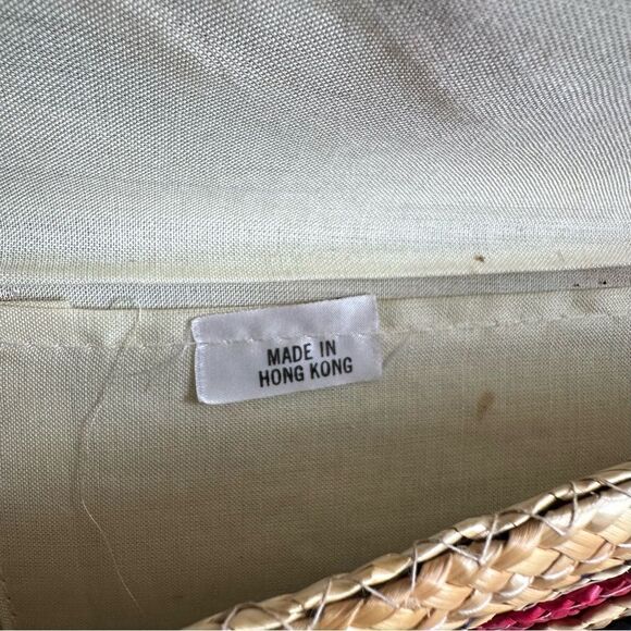 Vintage Woven Clutch Purse Rainbow Stripes - Picture 6 of 8